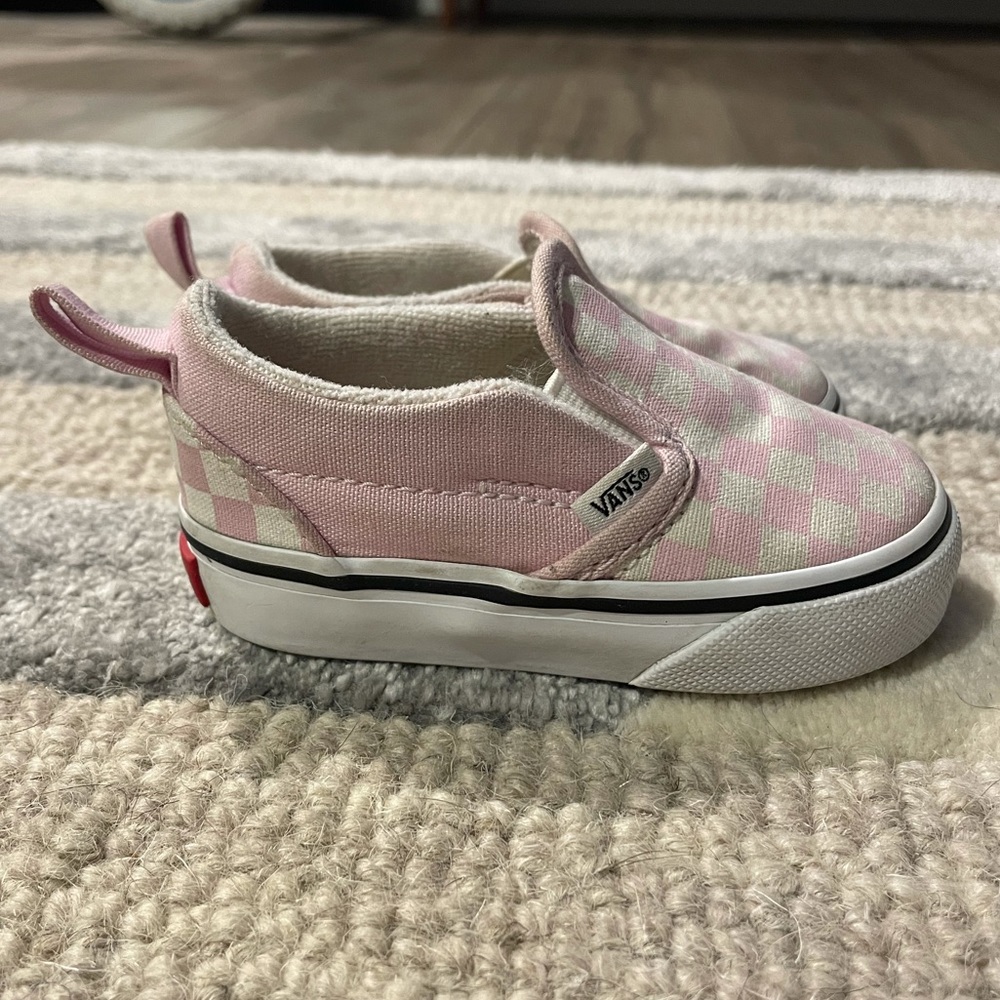 Toddler Pink Checkerboard Vans Slip-ons sz 4